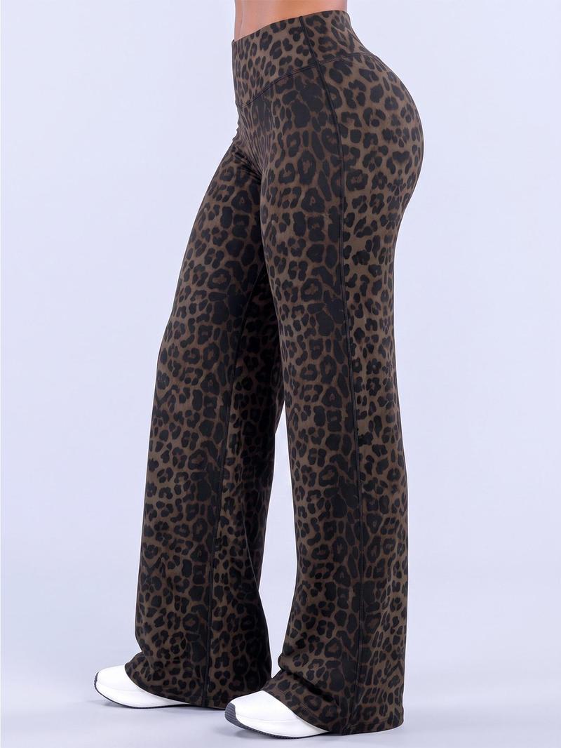 Women’s Light Simple Leopard-Print Wide-Leg Pants ✨